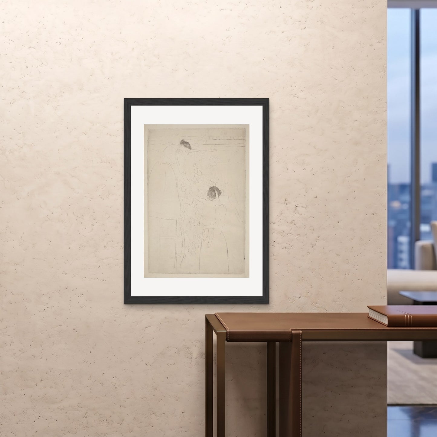 Orlonzo - FRAMED PRINT BLACK 28x4070x100cm ROOM