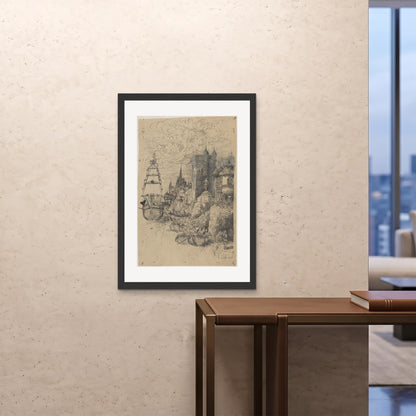 Orlonzo - FRAMED PRINT BLACK 28x4070x100cm ROOM