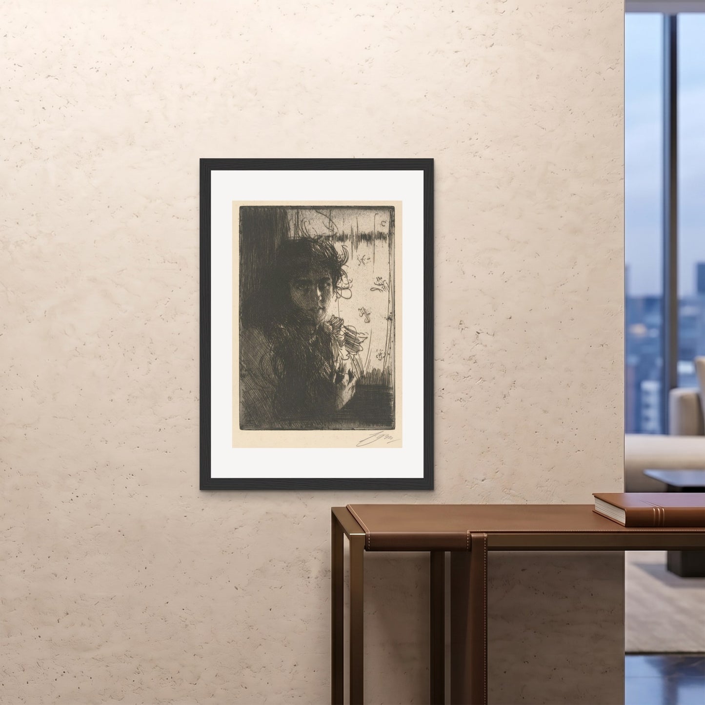 Orlonzo - FRAMED PRINT BLACK 28x4070x100cm ROOM