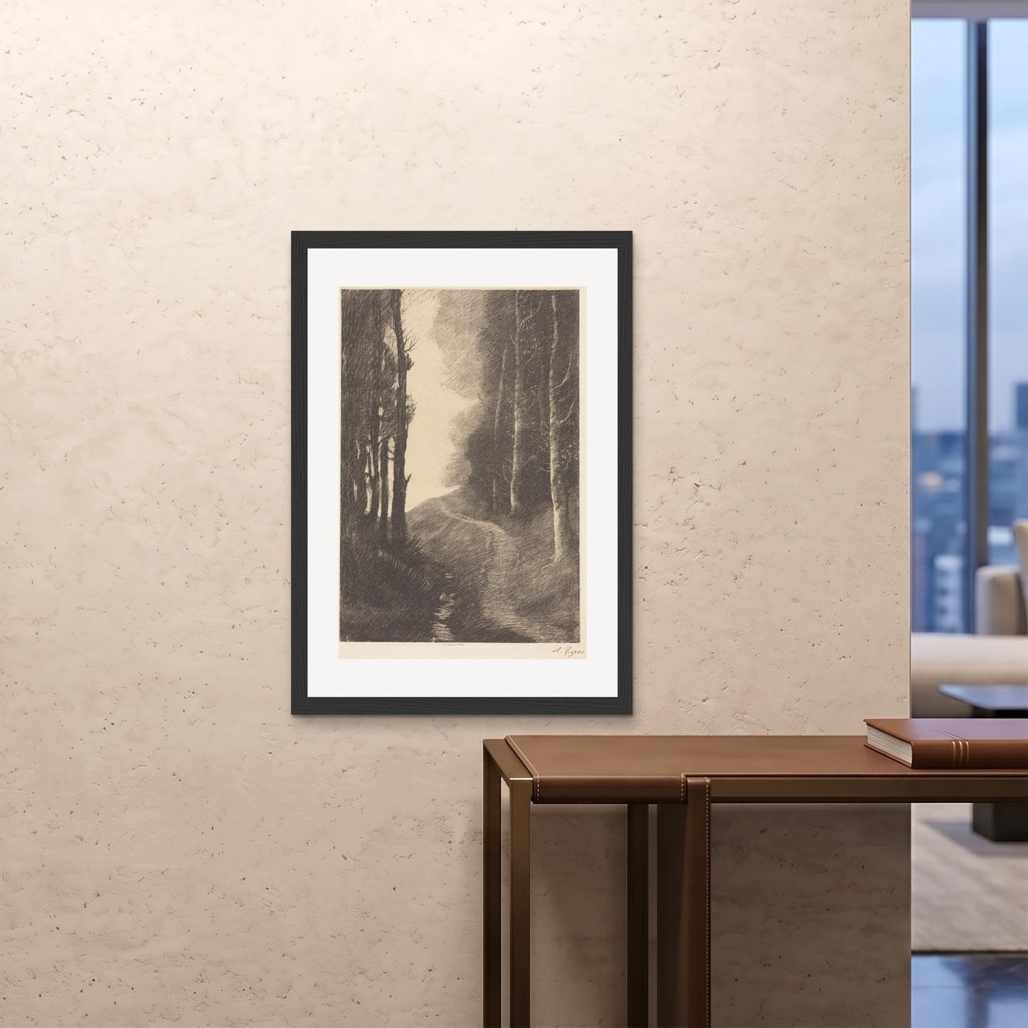 Orlonzo - FRAMED PRINT BLACK 28x4070x100cm ROOM