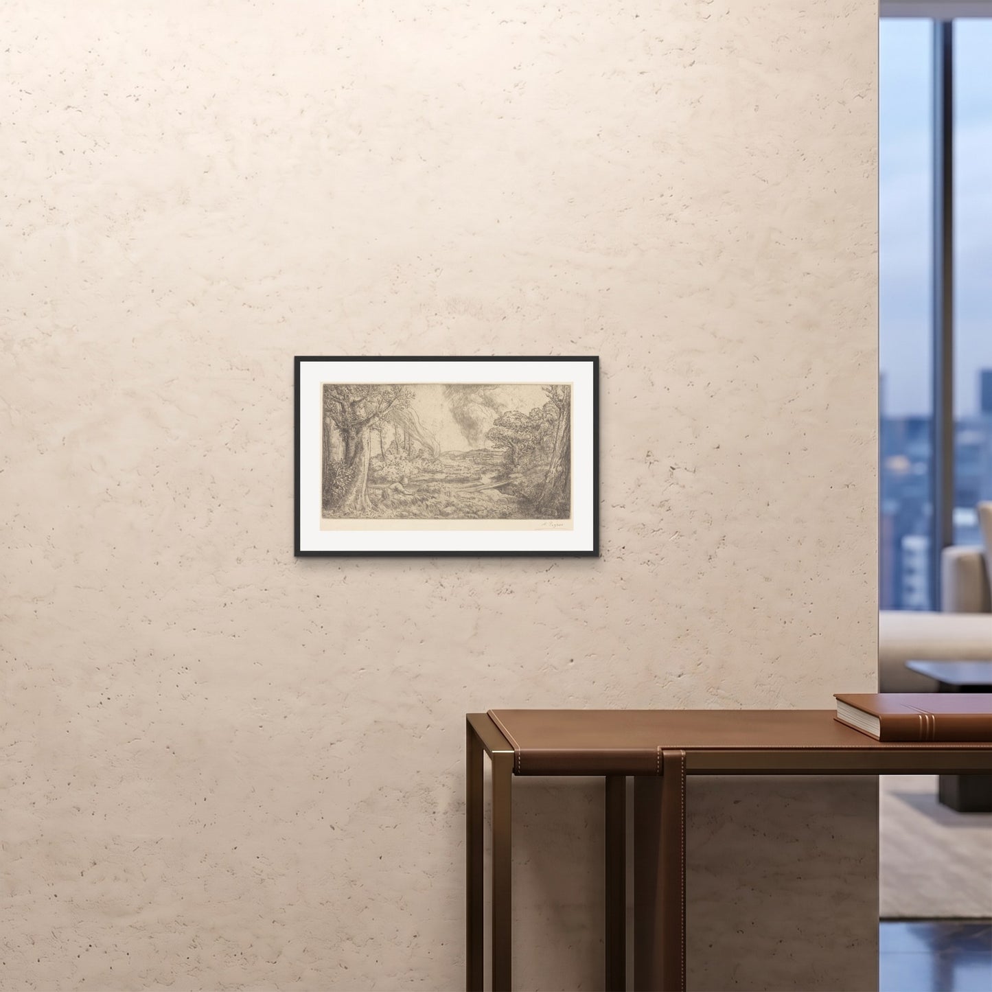 Orlonzo - FRAMED PRINT BLACK 6040cm2416 ROOM