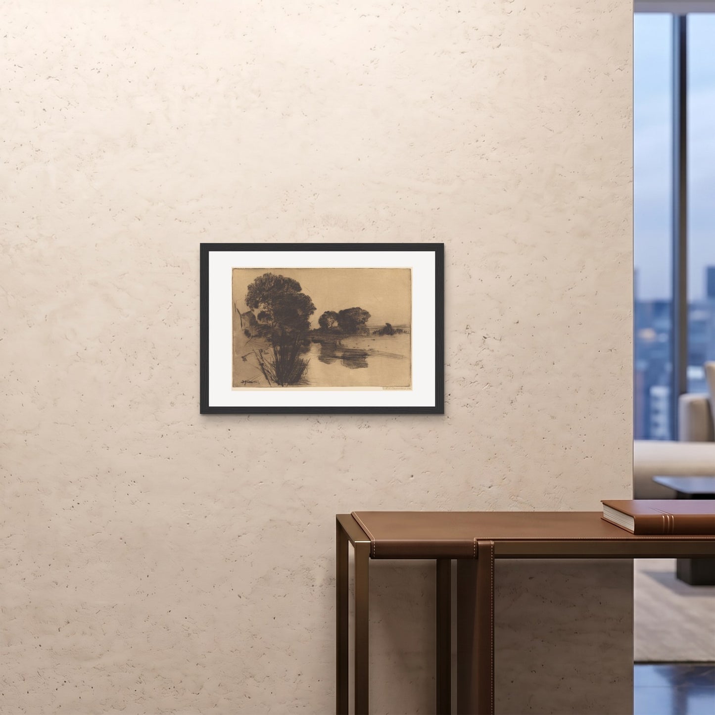 Orlonzo - FRAMED PRINT BLACK 7050cm2820 ROOM