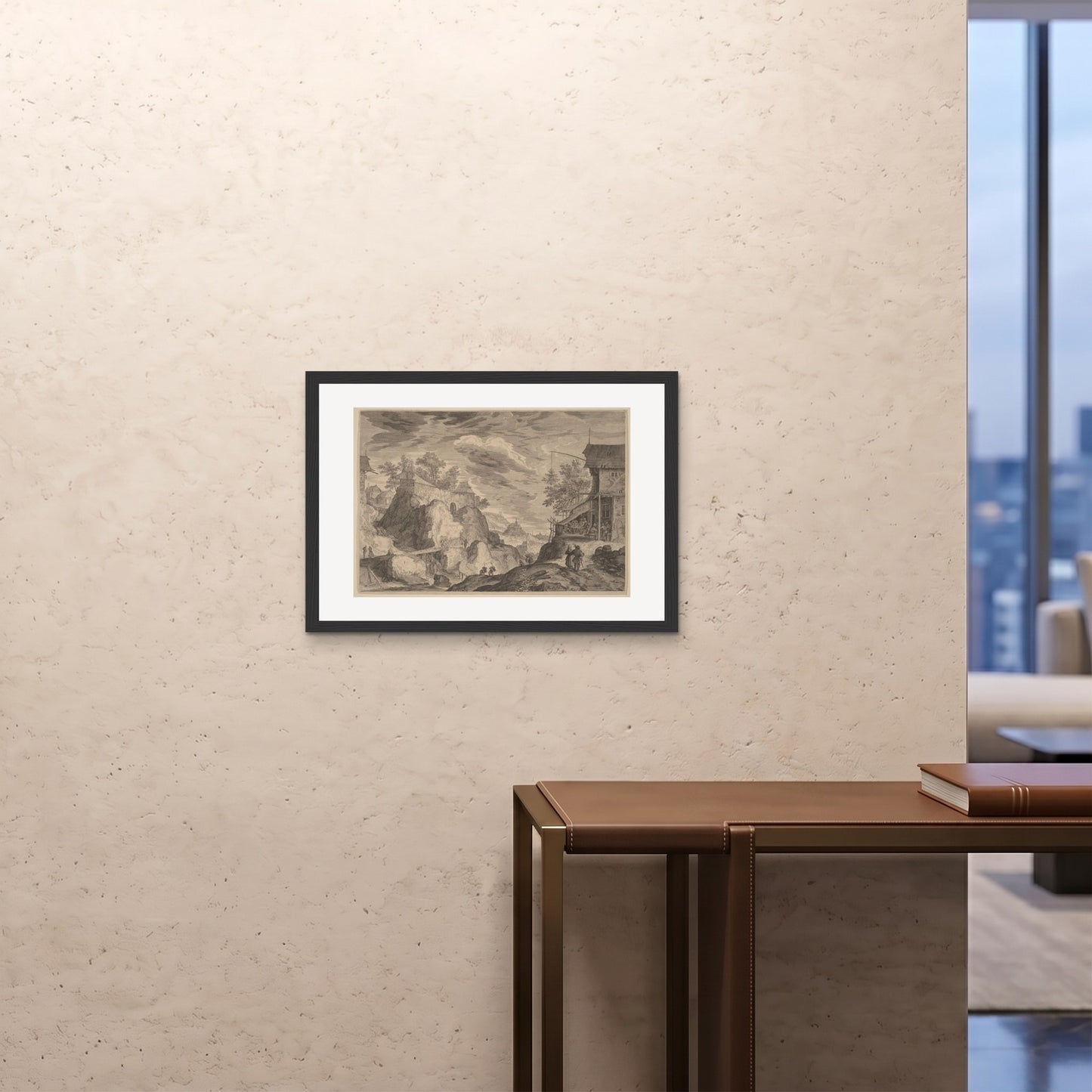 Orlonzo - FRAMED PRINT BLACK 7050cm2820 ROOM