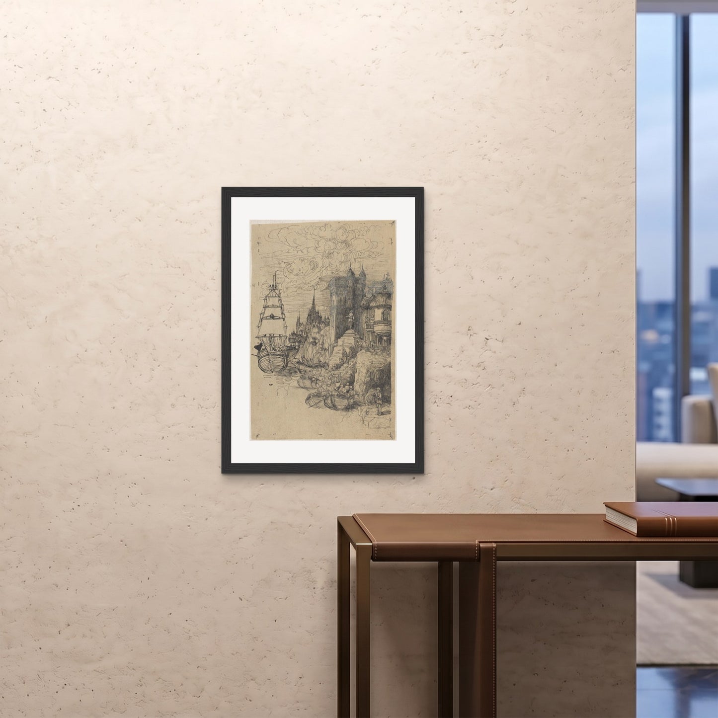 Orlonzo - FRAMED PRINT BLACK A1594x841cm ROOM