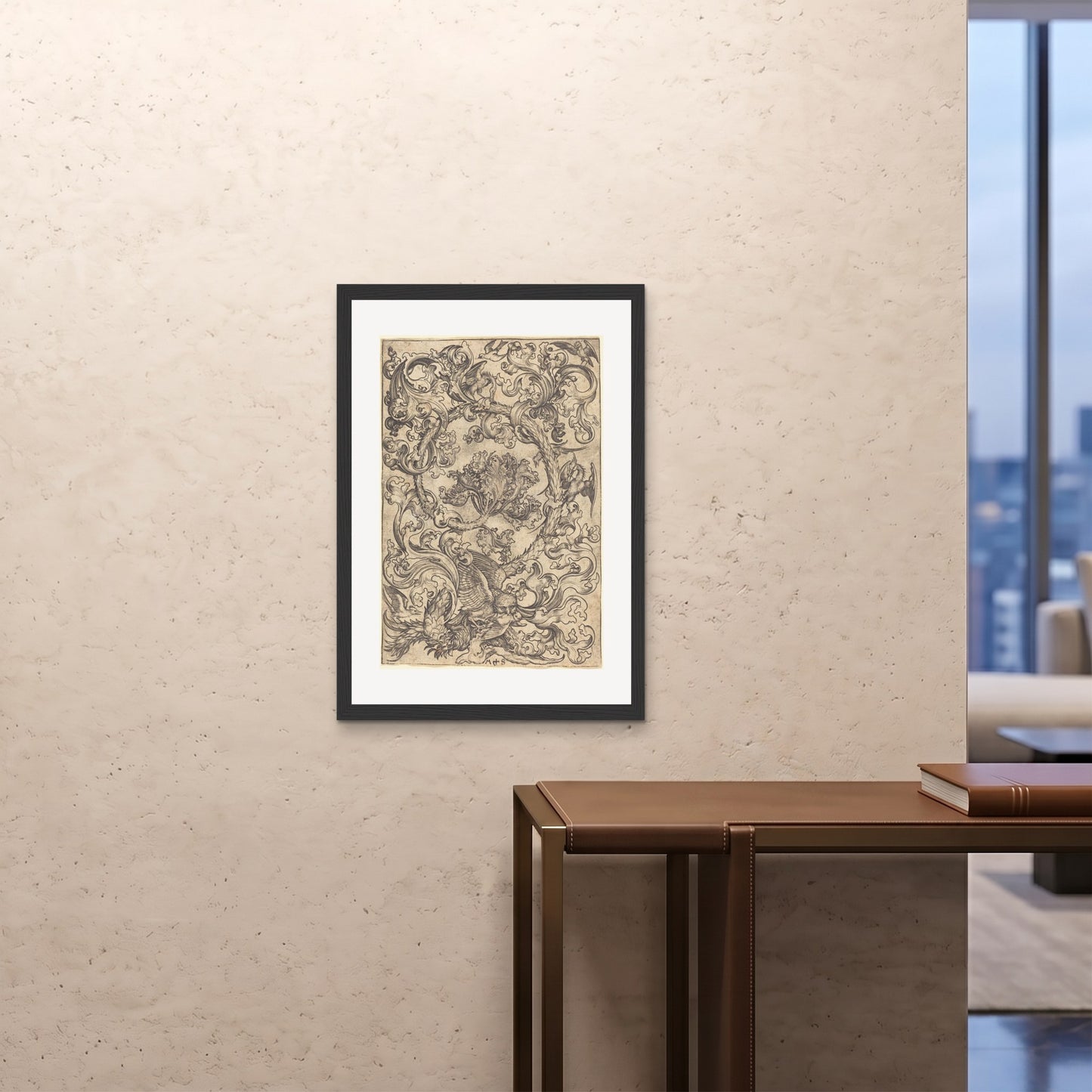 Orlonzo - FRAMED PRINT BLACK A1594x841cm ROOM
