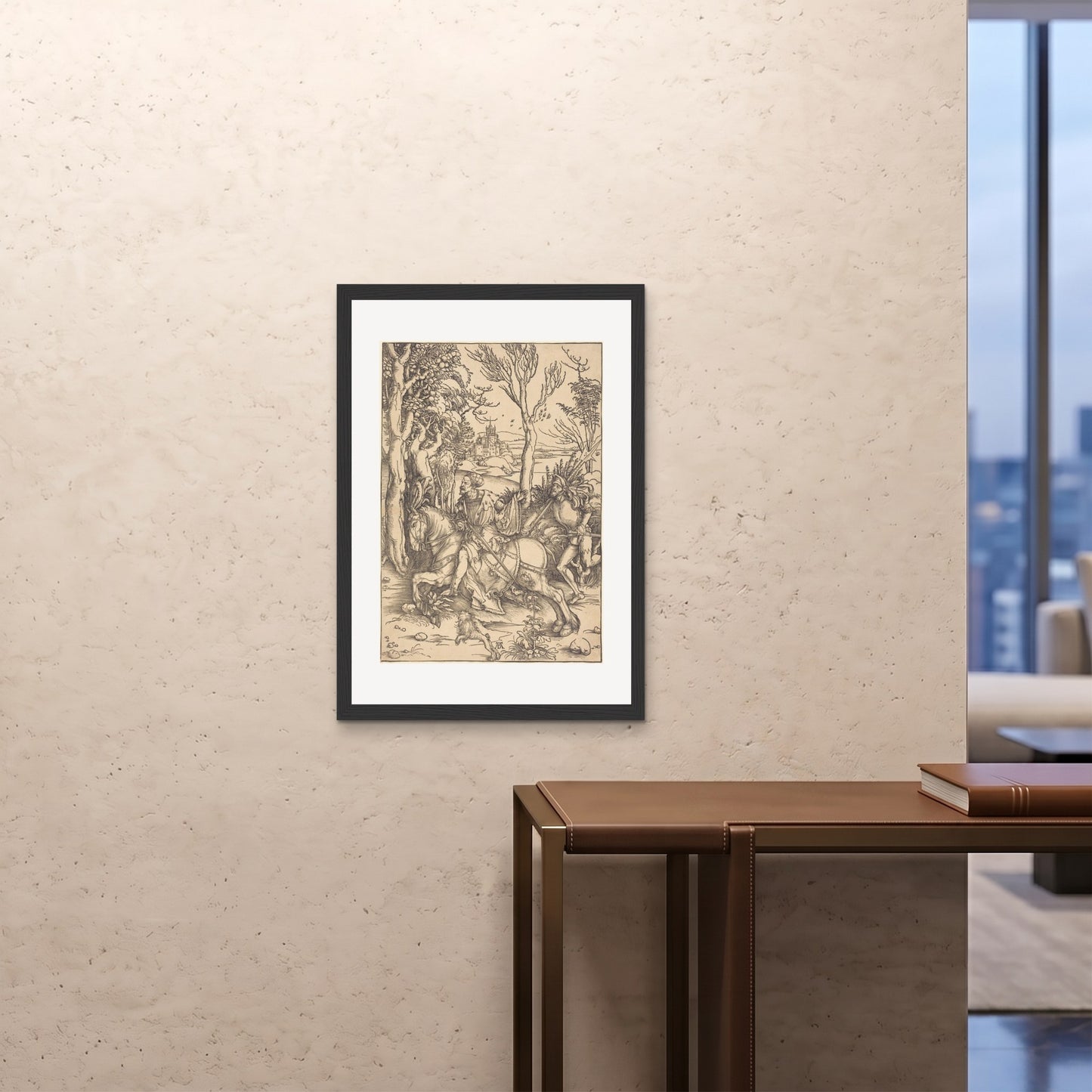 Orlonzo - FRAMED PRINT BLACK A1594x841cm ROOM