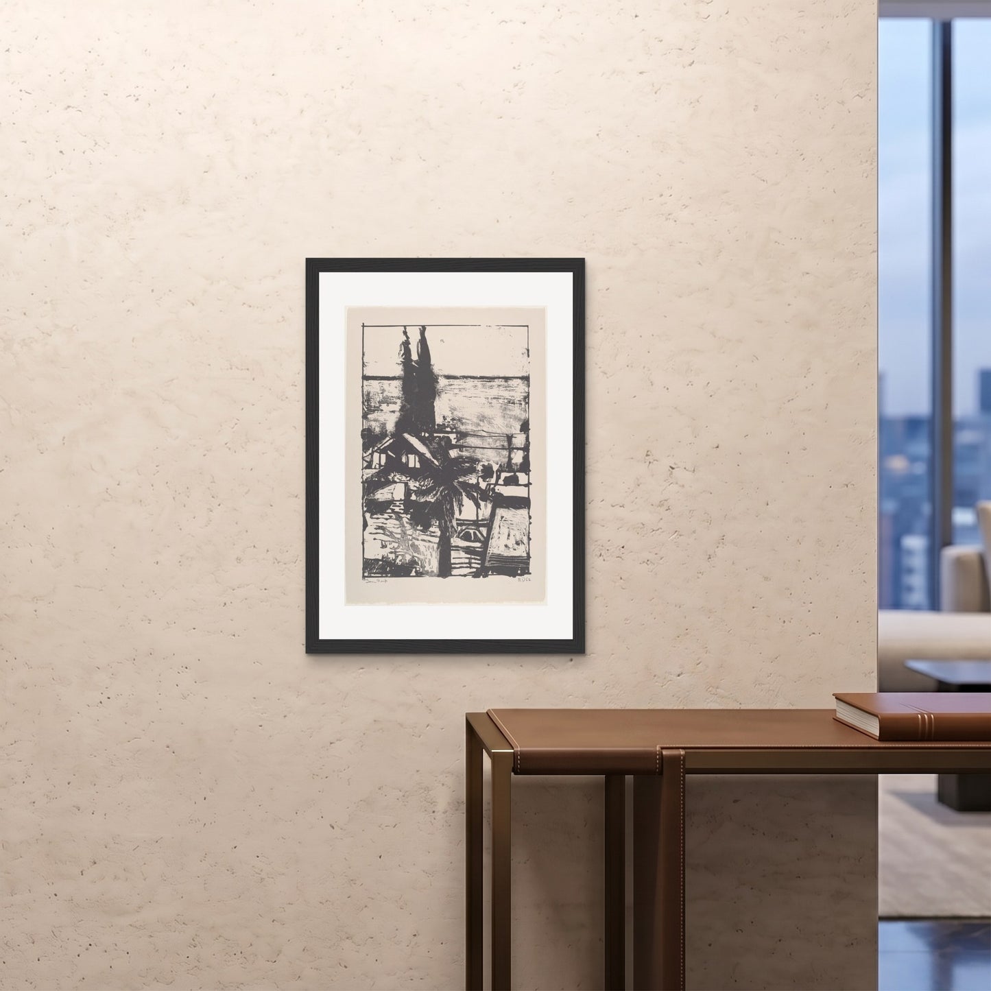Orlonzo - FRAMED PRINT BLACK A1594x841cm ROOM
