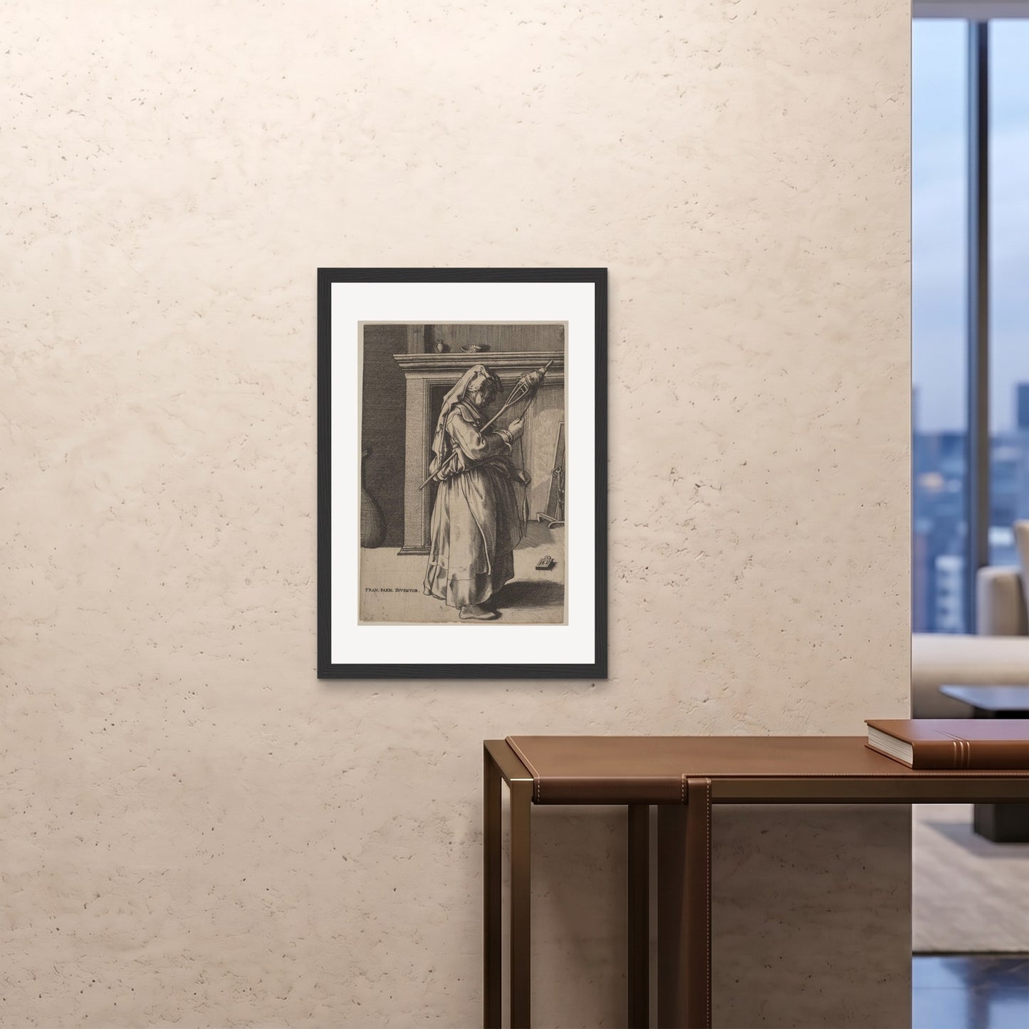 Orlonzo - FRAMED PRINT BLACK A1594x841cm ROOM