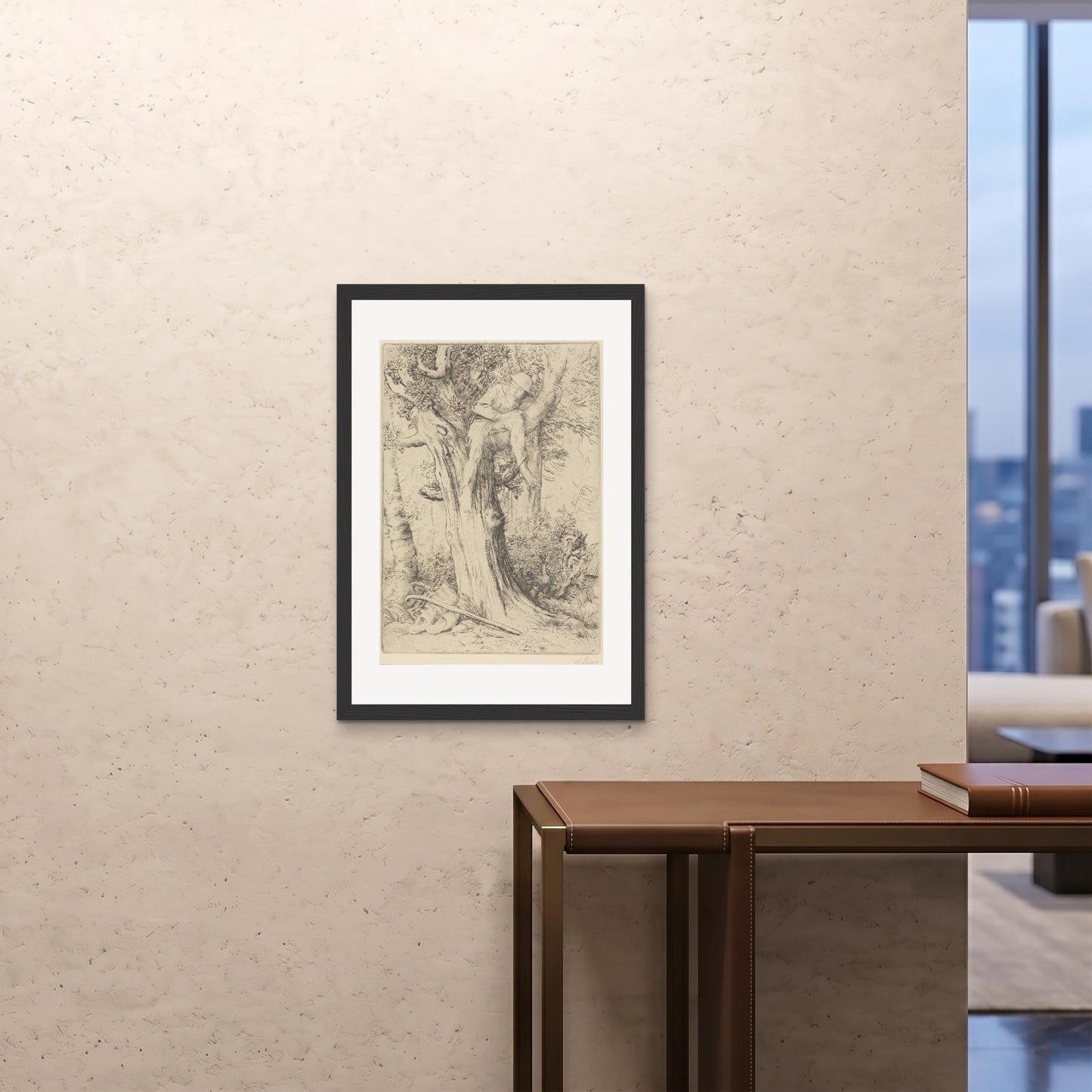Orlonzo - FRAMED PRINT BLACK A1594x841cm ROOM