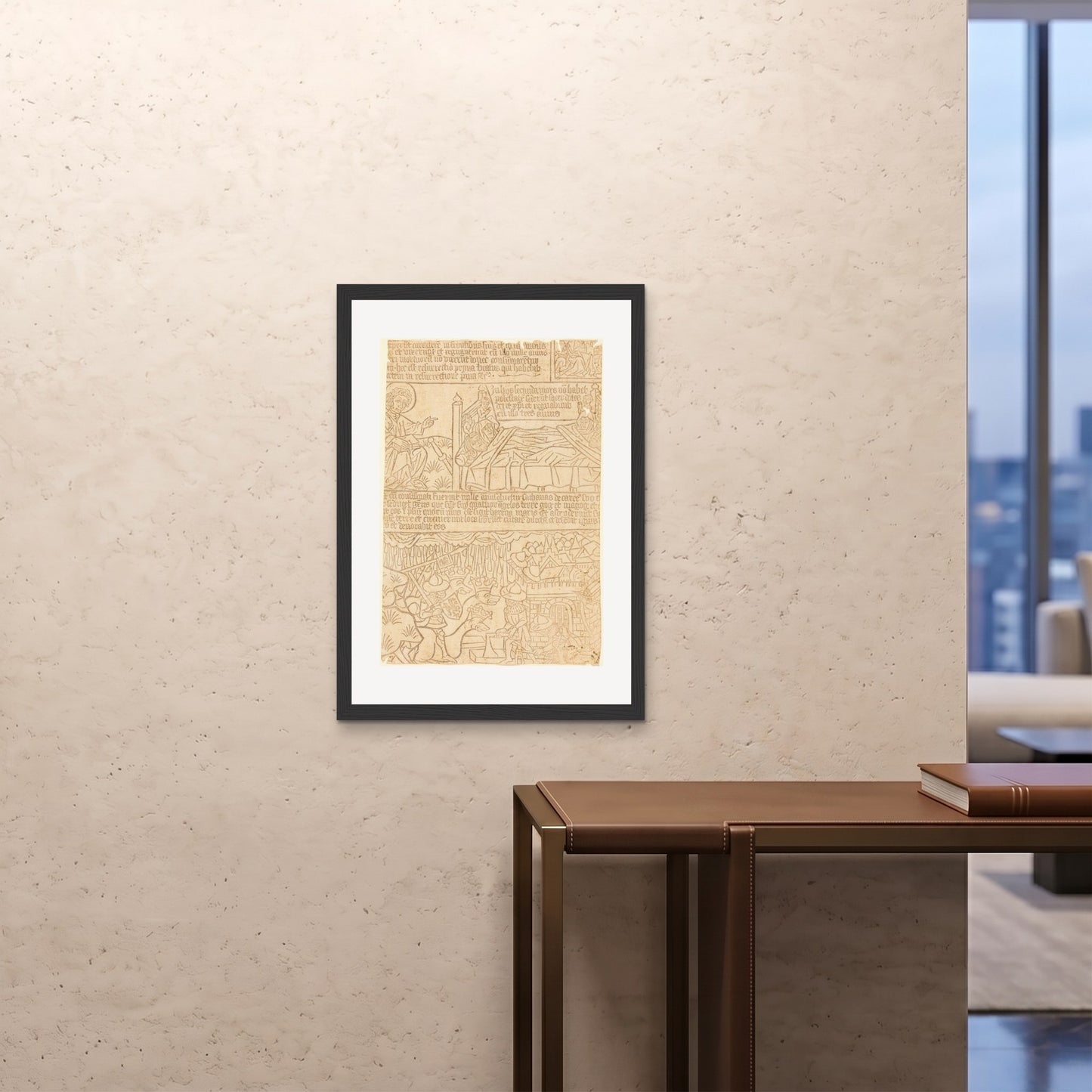Orlonzo - FRAMED PRINT BLACK A1594x841cm ROOM