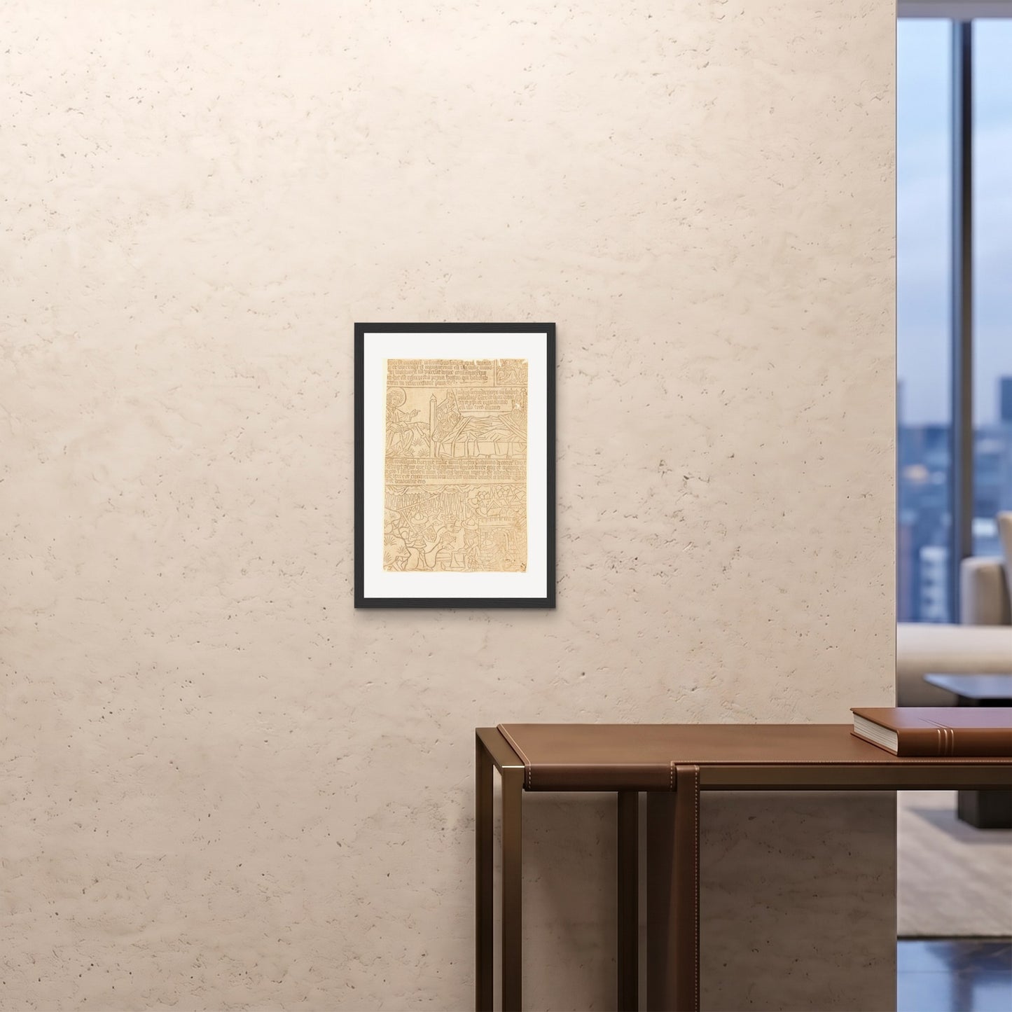 Orlonzo - FRAMED PRINT BLACK A242x594cm ROOM