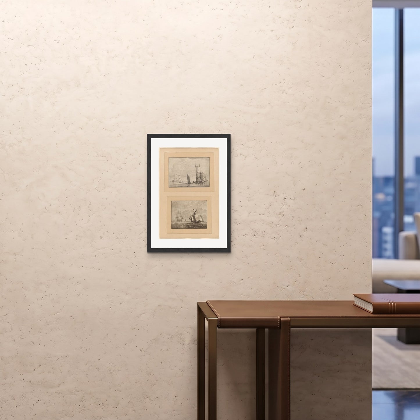 Orlonzo - FRAMED PRINT BLACK A242x594cm ROOM