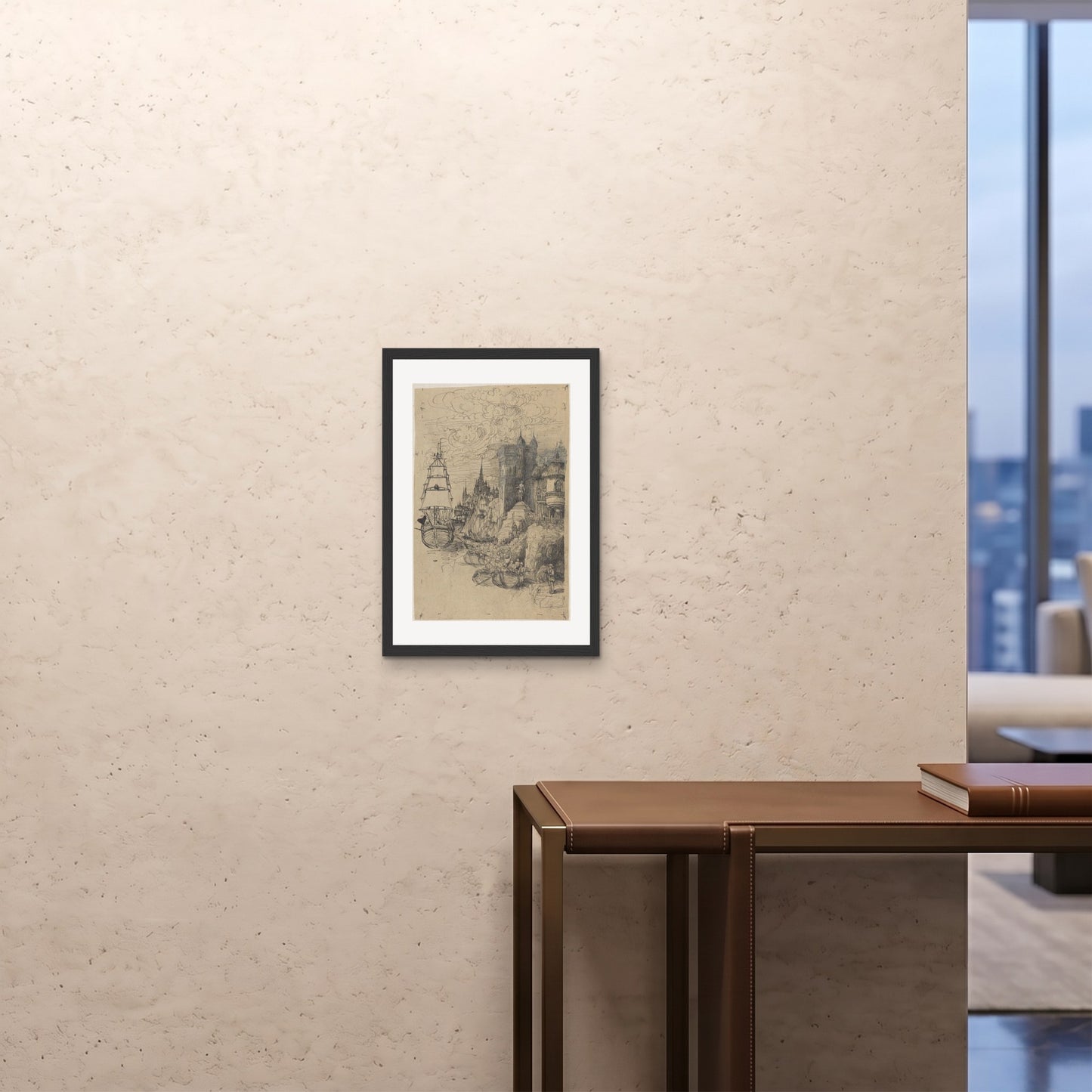 Orlonzo - FRAMED PRINT BLACK A242x594cm ROOM