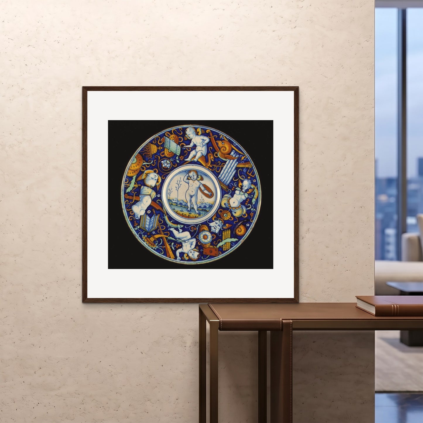 Orlonzo - FRAMED PRINT DARK WOOD 100100cm4040 ROOM