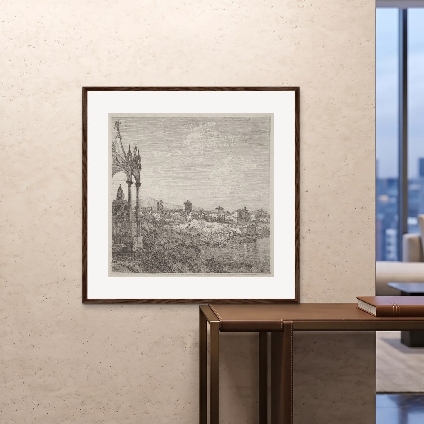 Orlonzo - FRAMED PRINT DARK WOOD 100100cm4040 ROOM
