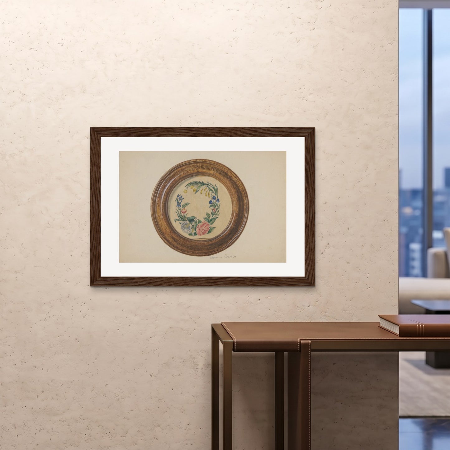 Orlonzo - FRAMED PRINT DARK WOOD 10070cm4028 ROOM