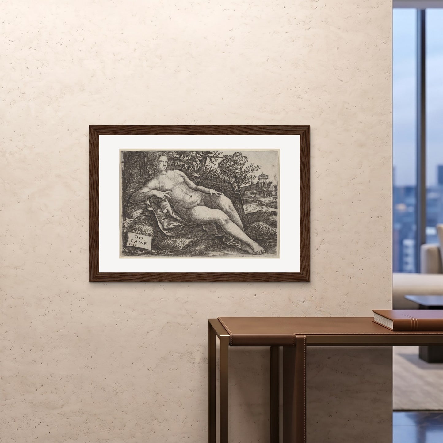 Orlonzo - FRAMED PRINT DARK WOOD 10070cm4028 ROOM