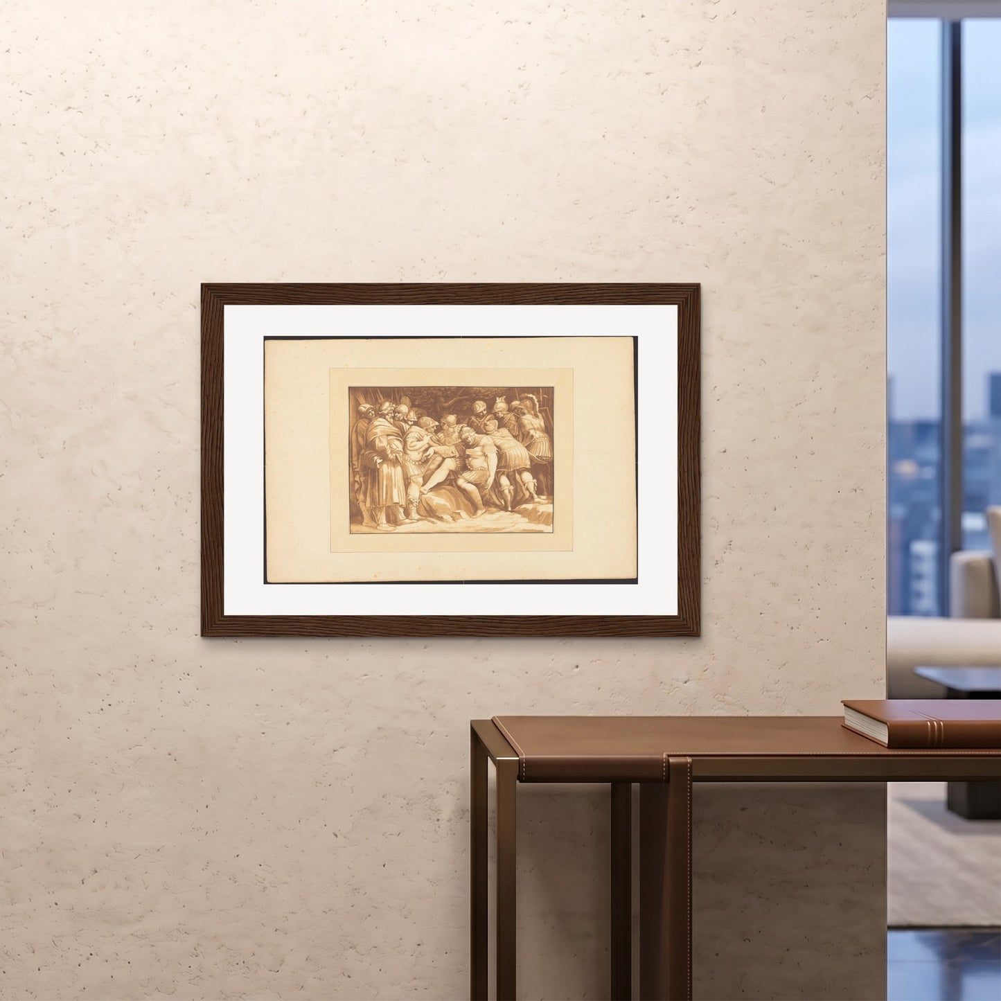 Orlonzo - FRAMED PRINT DARK WOOD 10070cm4028 ROOM