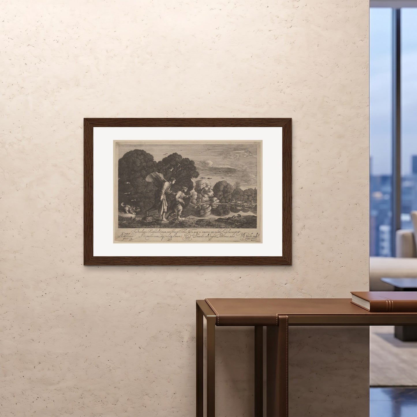 Orlonzo - FRAMED PRINT DARK WOOD 10070cm4028 ROOM
