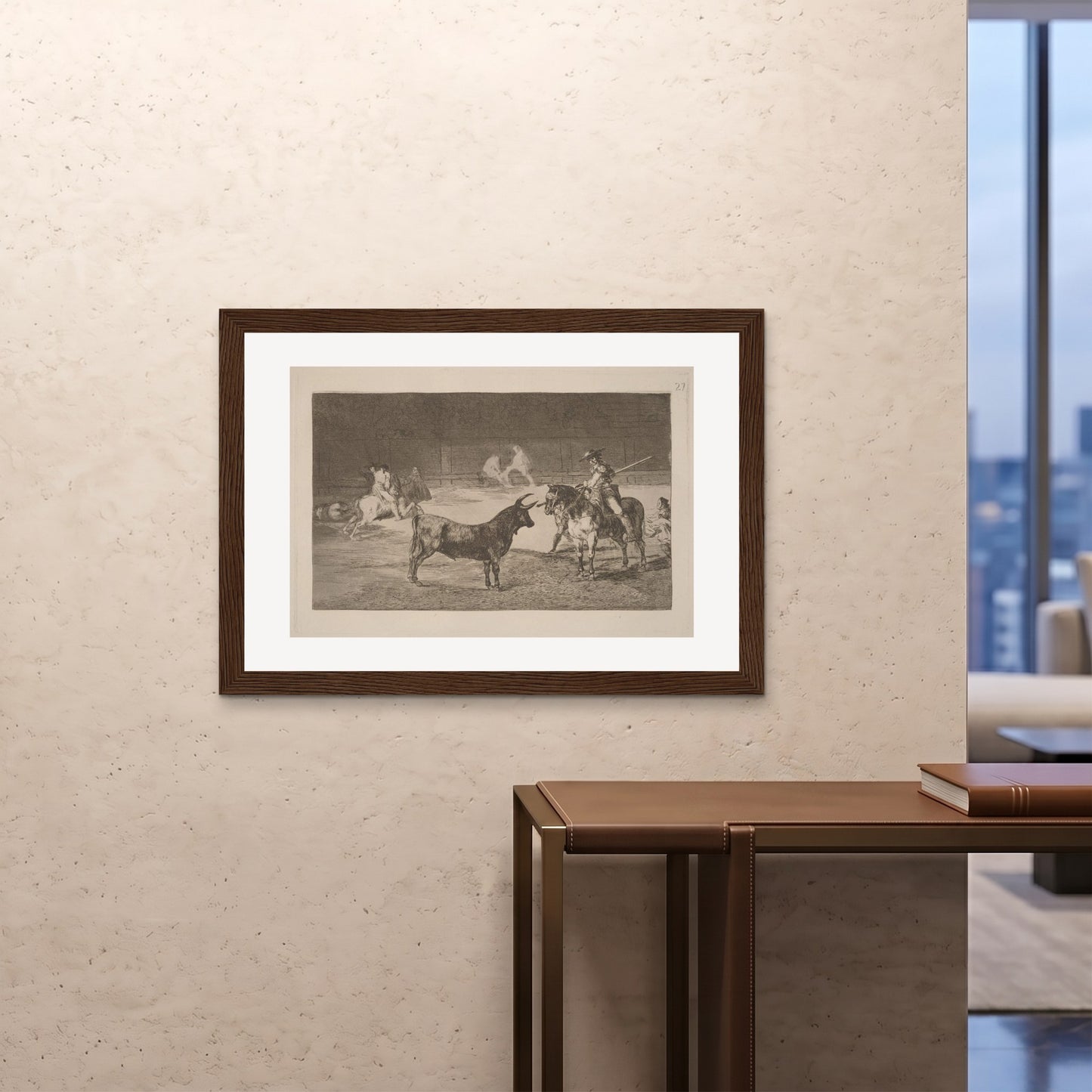 Orlonzo - FRAMED PRINT DARK WOOD 10070cm4028 ROOM