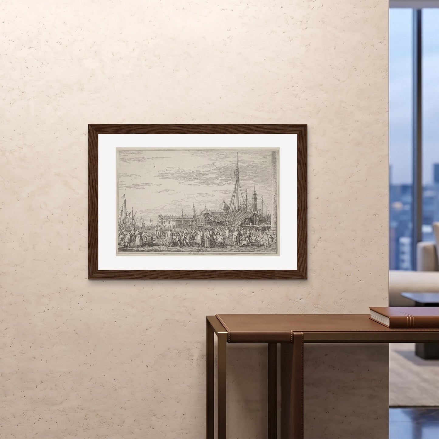 Orlonzo - FRAMED PRINT DARK WOOD 10070cm4028 ROOM
