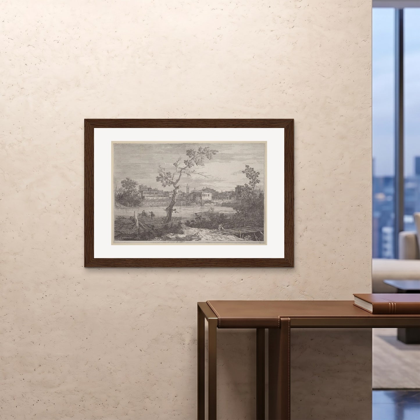 Orlonzo - FRAMED PRINT DARK WOOD 10070cm4028 ROOM