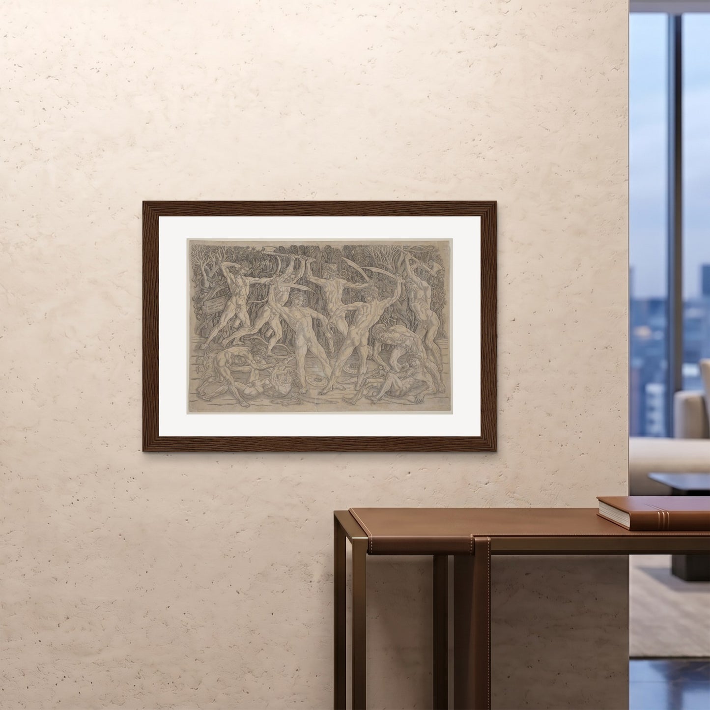 Orlonzo - FRAMED PRINT DARK WOOD 10070cm4028 ROOM