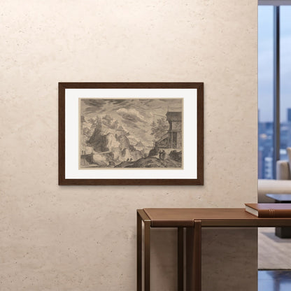 Orlonzo - FRAMED PRINT DARK WOOD 10070cm4028 ROOM