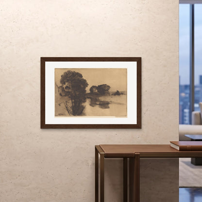 Orlonzo - FRAMED PRINT DARK WOOD 10070cm4028 ROOM