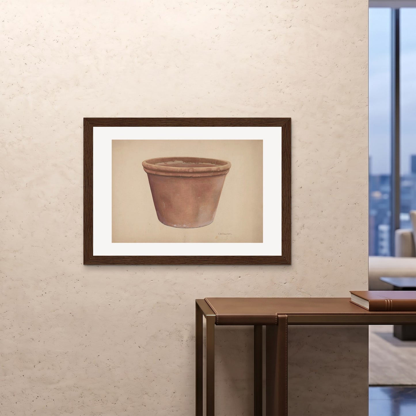 Orlonzo - FRAMED PRINT DARK WOOD 10070cm4028 ROOM