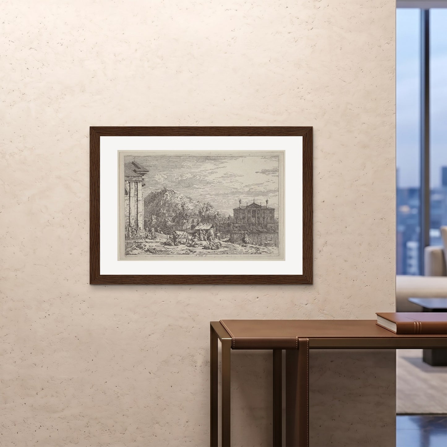 Orlonzo - FRAMED PRINT DARK WOOD 10070cm4028 ROOM