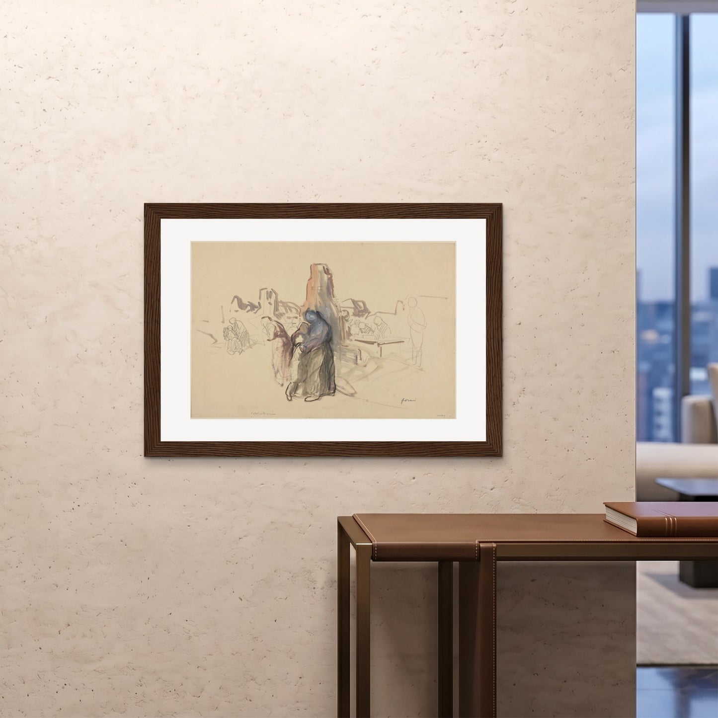 Orlonzo - FRAMED PRINT DARK WOOD 10070cm4028 ROOM