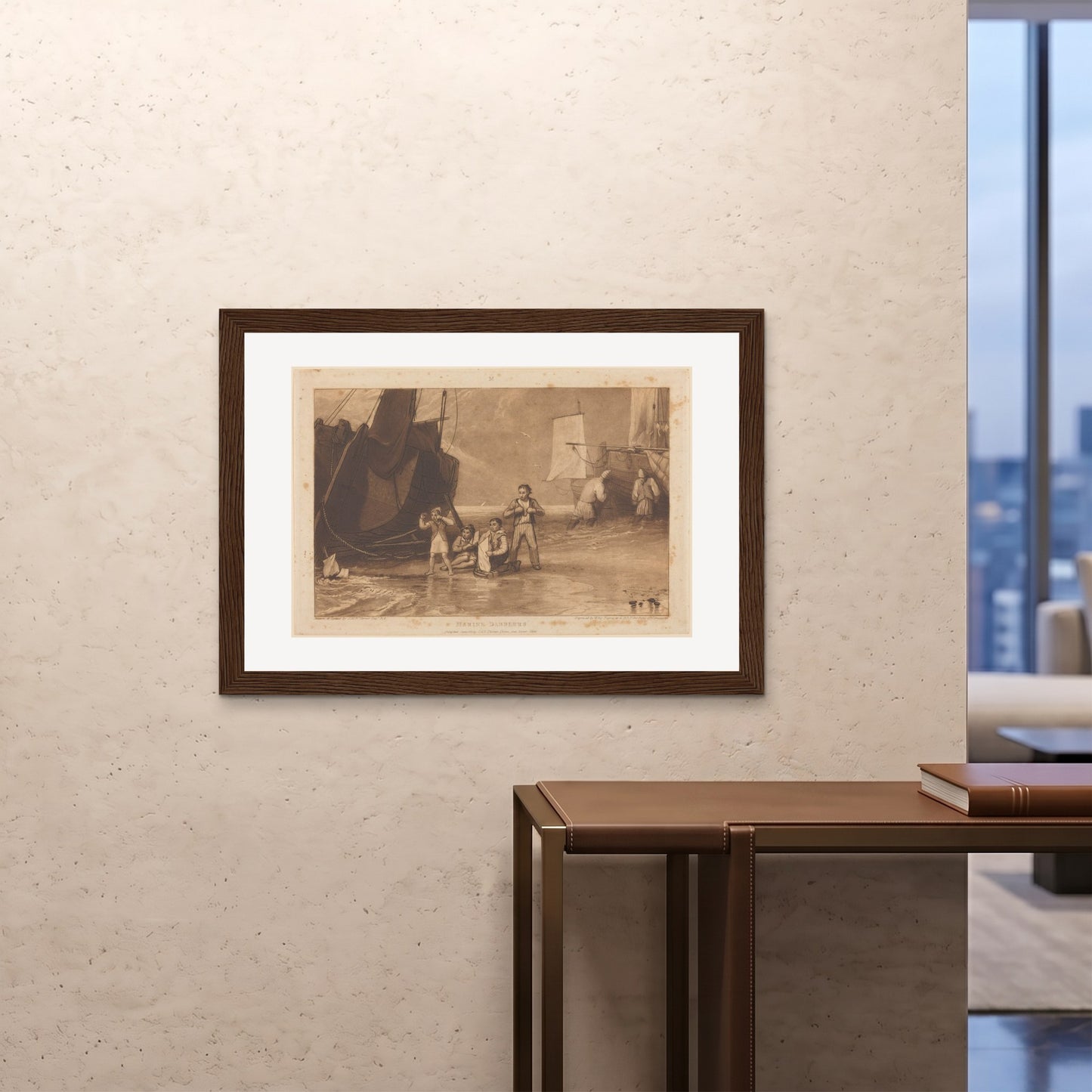 Orlonzo - FRAMED PRINT DARK WOOD 10070cm4028 ROOM