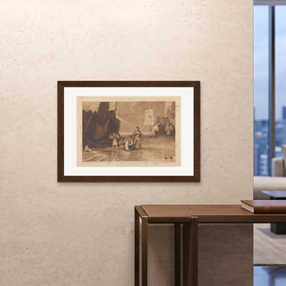Orlonzo - FRAMED PRINT DARK WOOD 10070cm4028 ROOM