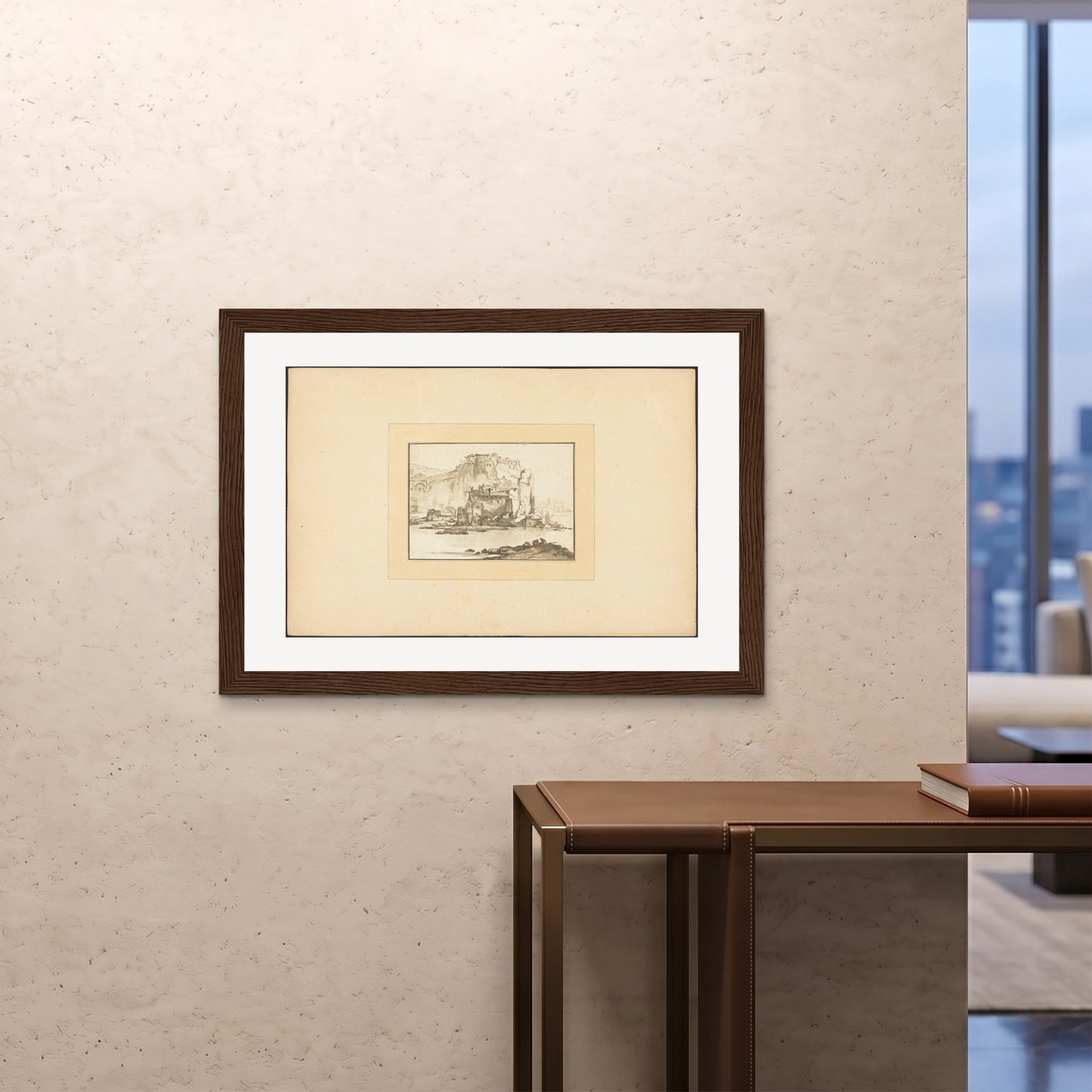 Orlonzo - FRAMED PRINT DARK WOOD 10070cm4028 ROOM