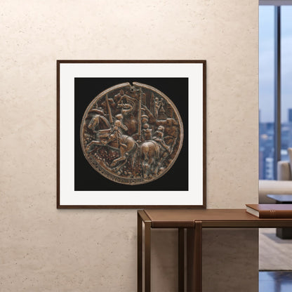Orlonzo - FRAMED PRINT DARK WOOD 100x100cm40x40 ROOM