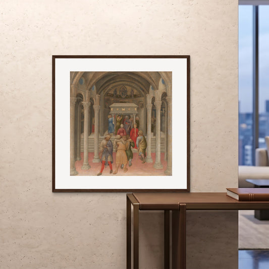 Orlonzo - FRAMED PRINT DARK WOOD 100x100cm40x40 ROOM