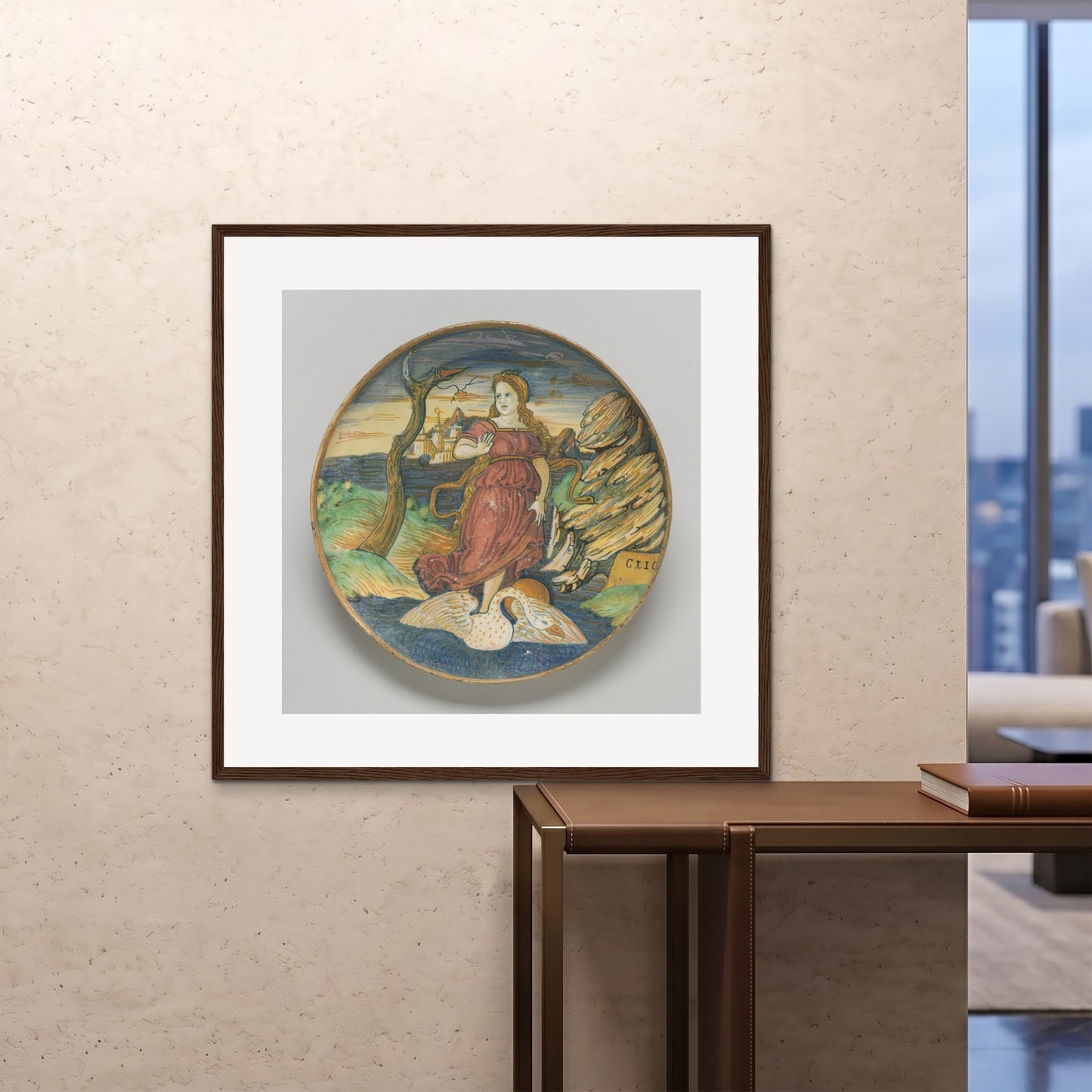 Orlonzo - FRAMED PRINT DARK WOOD 100x100cm40x40 ROOM