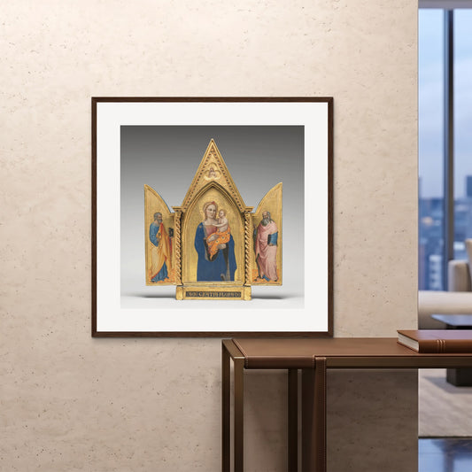 Orlonzo - FRAMED PRINT DARK WOOD 100x100cm40x40 ROOM