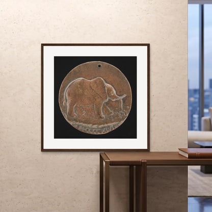 Orlonzo - FRAMED PRINT DARK WOOD 100x100cm40x40 ROOM
