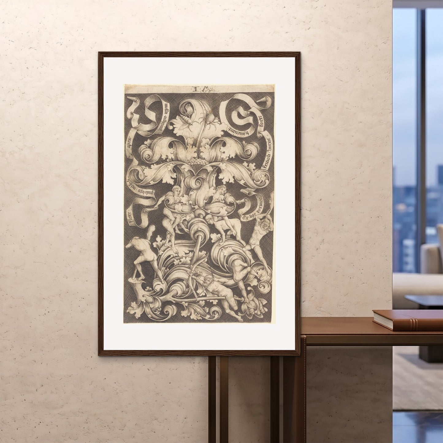 Orlonzo - FRAMED PRINT DARK WOOD 100x150cm40x60 ROOM
