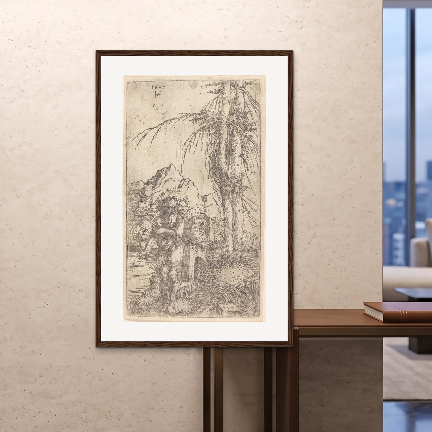 Orlonzo - FRAMED PRINT DARK WOOD 100x150cm40x60 ROOM