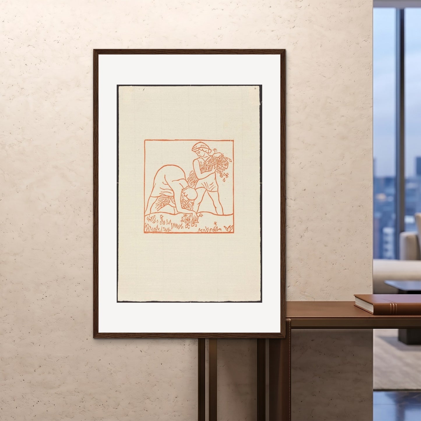 Orlonzo - FRAMED PRINT DARK WOOD 100x150cm40x60 ROOM