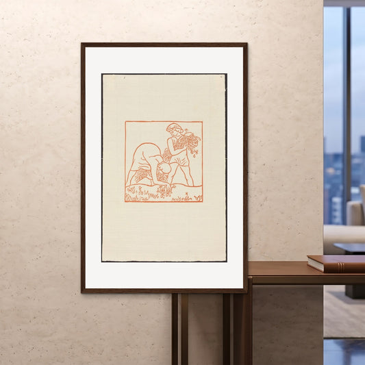 Orlonzo - FRAMED PRINT DARK WOOD 100x150cm40x60 ROOM
