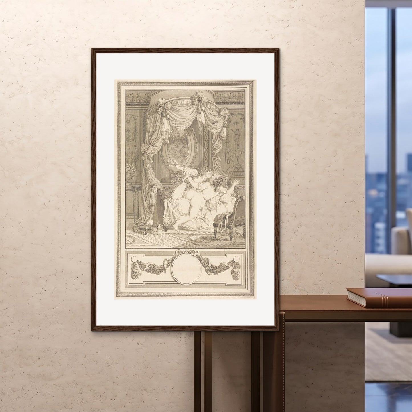 Orlonzo - FRAMED PRINT DARK WOOD 100x150cm40x60 ROOM
