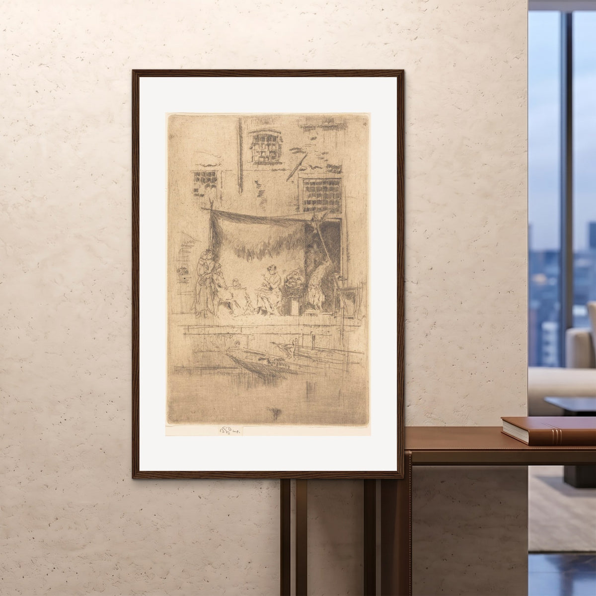 Orlonzo - FRAMED PRINT DARK WOOD 100x150cm40x60 ROOM