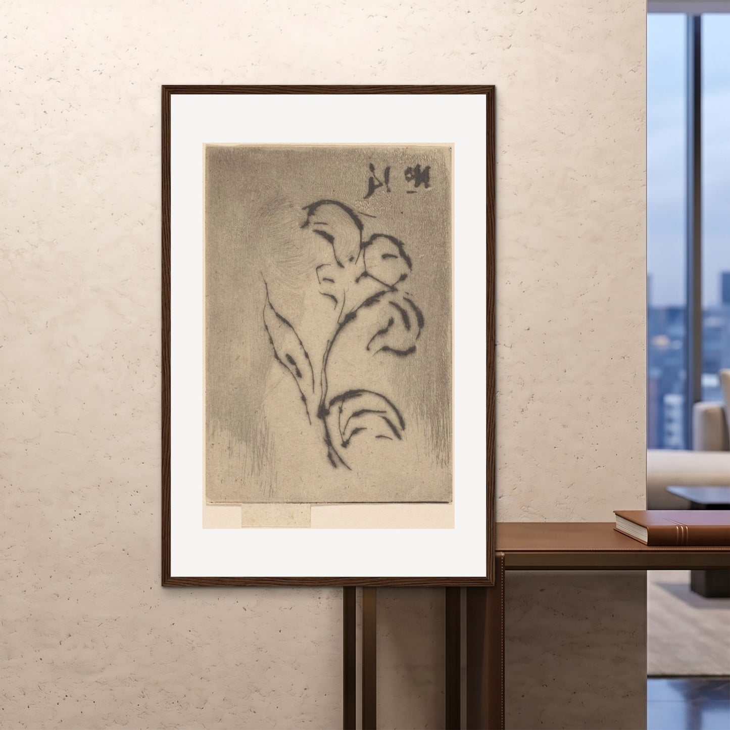 Orlonzo - FRAMED PRINT DARK WOOD 100x150cm40x60 ROOM