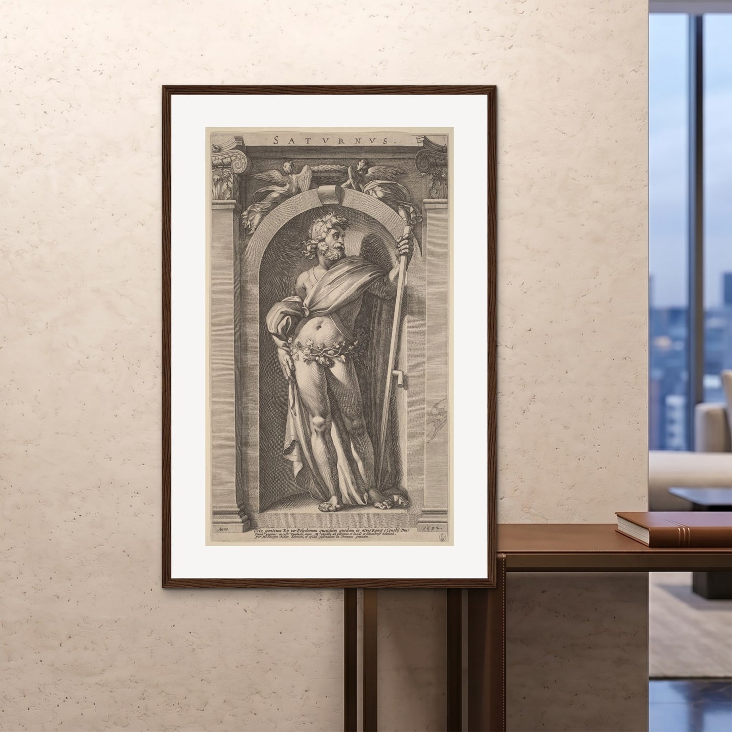 Orlonzo - FRAMED PRINT DARK WOOD 100x150cm40x60 ROOM