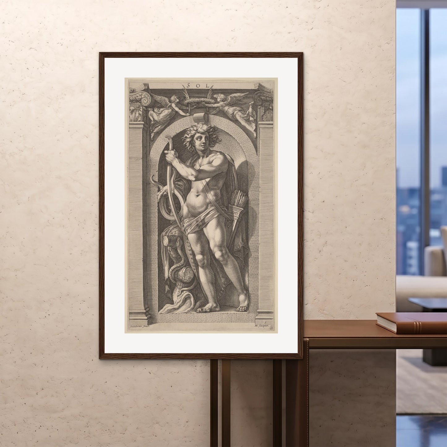 Orlonzo - FRAMED PRINT DARK WOOD 100x150cm40x60 ROOM