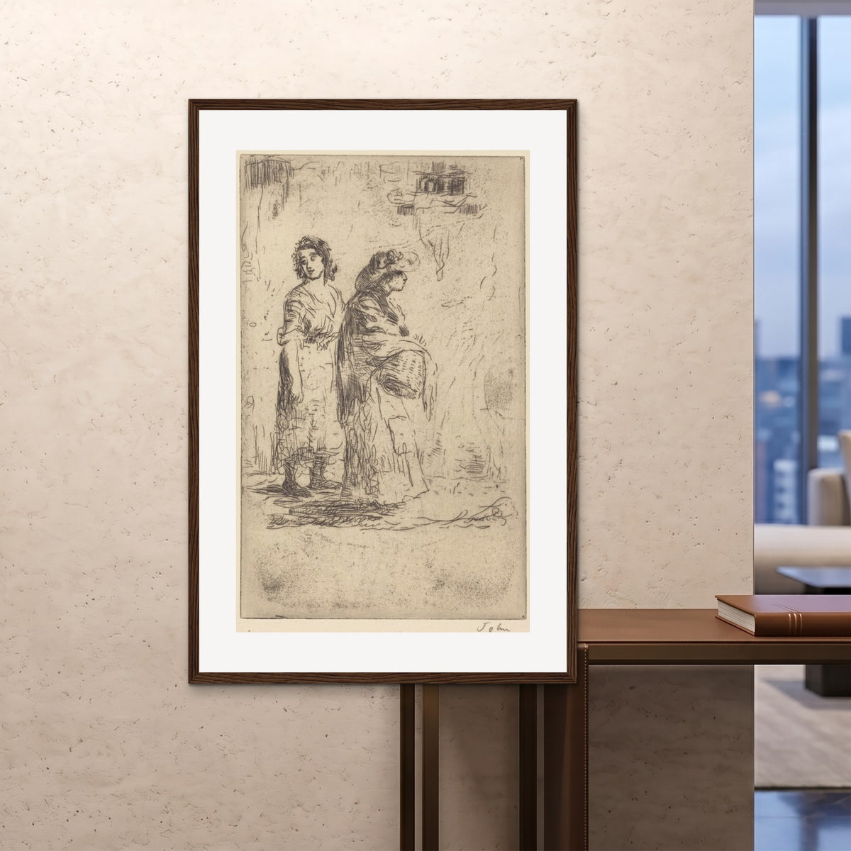 Orlonzo - FRAMED PRINT DARK WOOD 100x150cm40x60 ROOM
